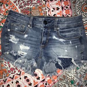 American Eagle size 4 denim shortie shorts